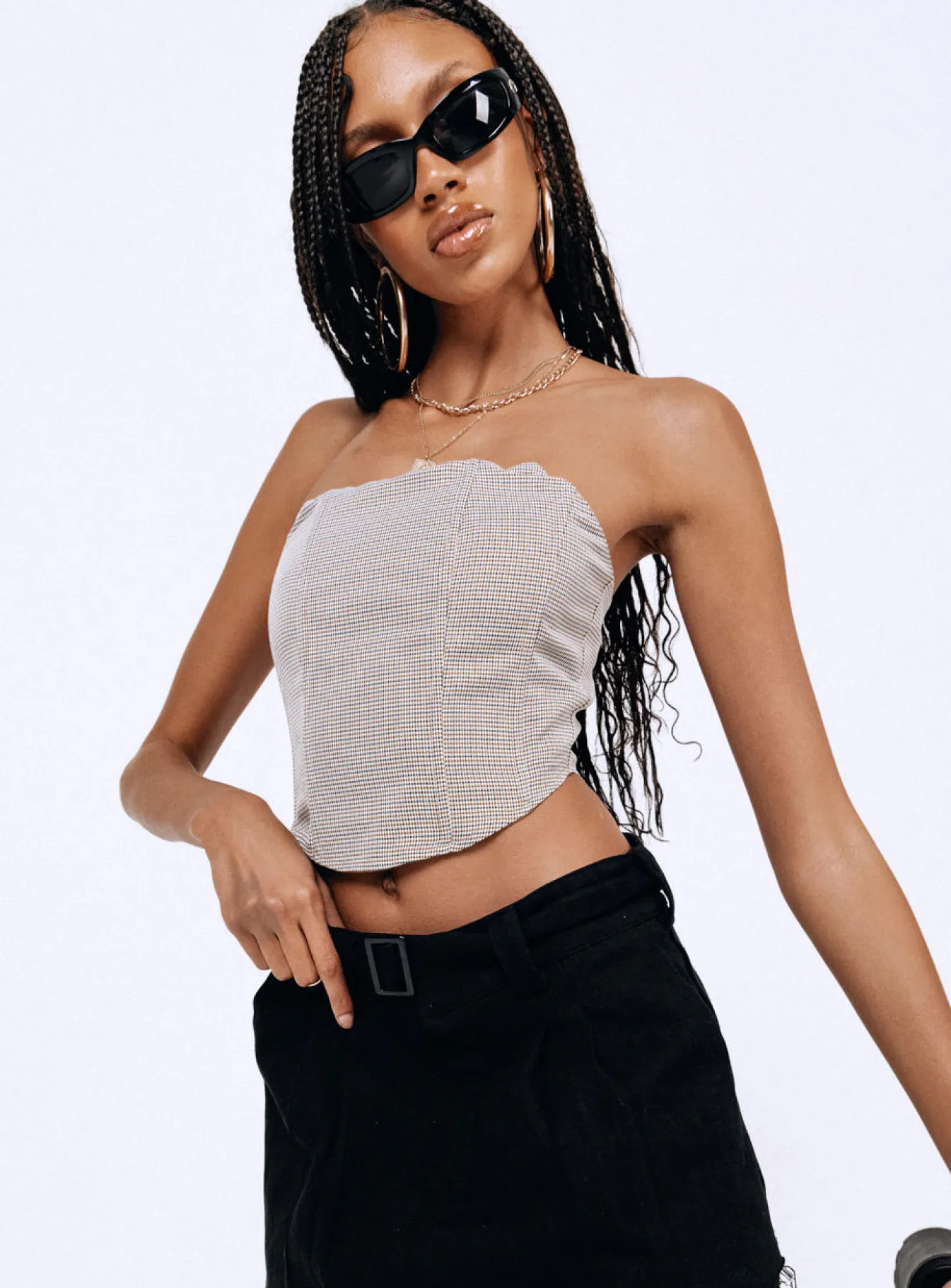 Princess Polly Halford Bustier Top Houndstooth Cheap