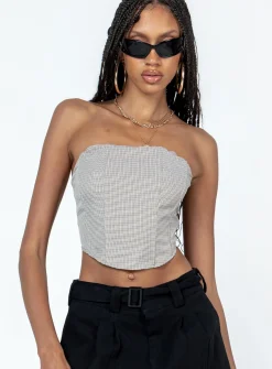 Princess Polly Halford Bustier Top  Houndstooth Cheap