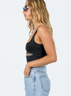 Princess Polly Halse Bodysuit  Black Sale
