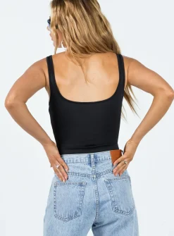 Princess Polly Halse Bodysuit  Black Sale