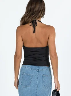 Princess Polly Halt It Top  Black Store