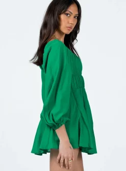Princess Polly Halton Long Sleeve Mini Dress Green Online
