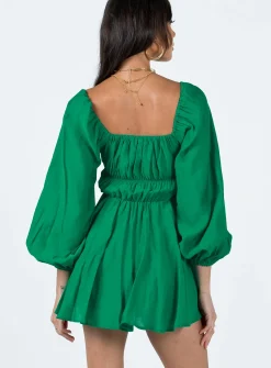 Princess Polly Halton Long Sleeve Mini Dress Green Online