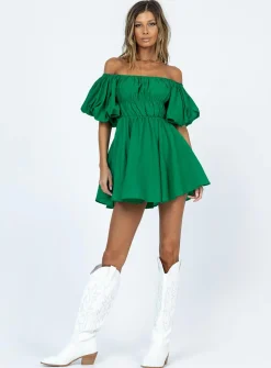 Princess Polly Halton Mini Dress Green Outlet