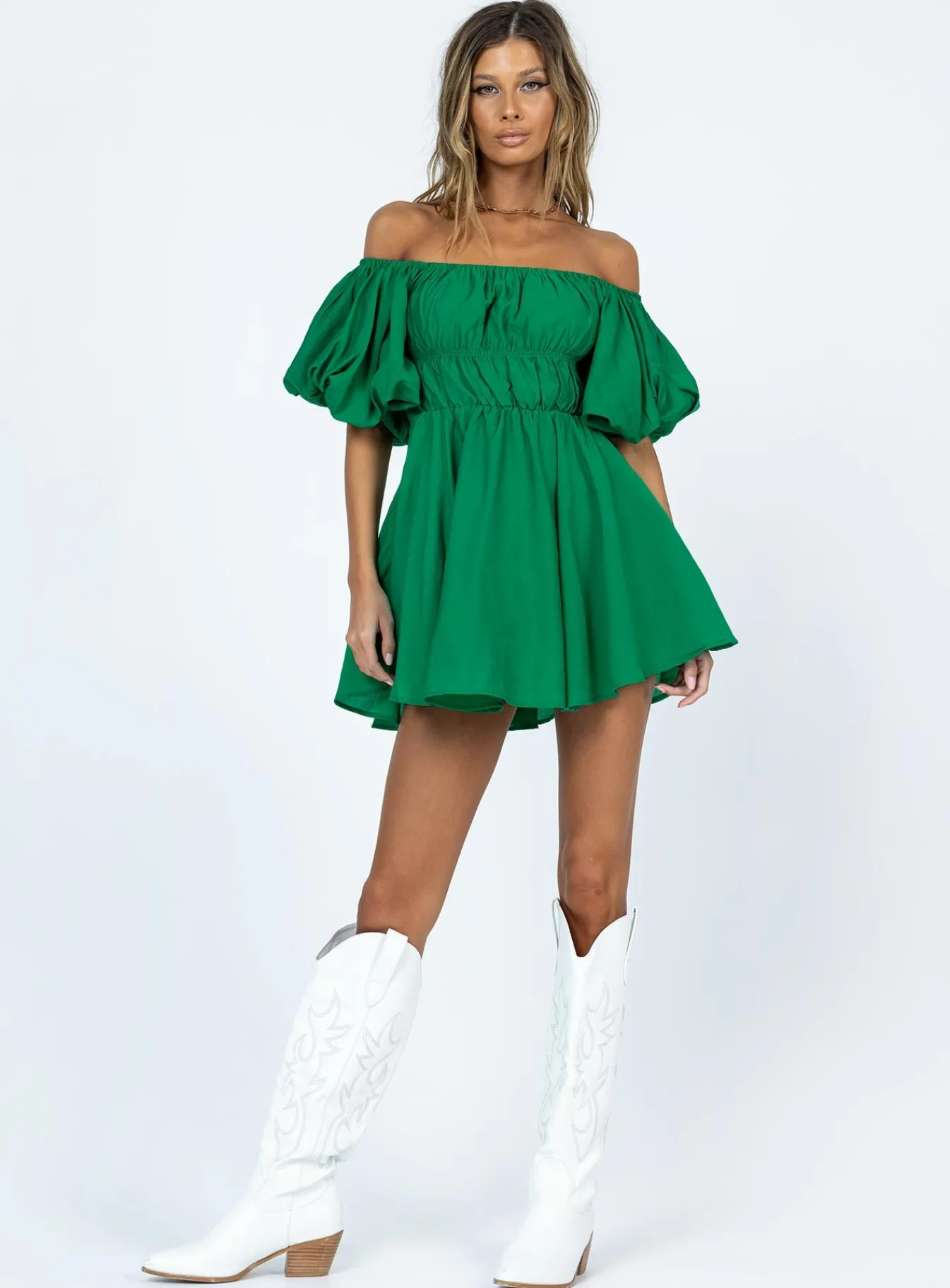 Princess Polly Halton Mini Dress Green Outlet