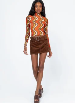 Princess Polly Hammond Long Sleeve Topmulti   Brown Store