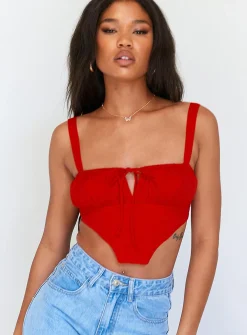 Princess Polly Hanna Top  Red Store