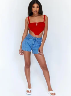 Princess Polly Hanna Top  Red Store