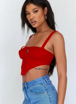 Princess Polly Hanna Top  Red Store