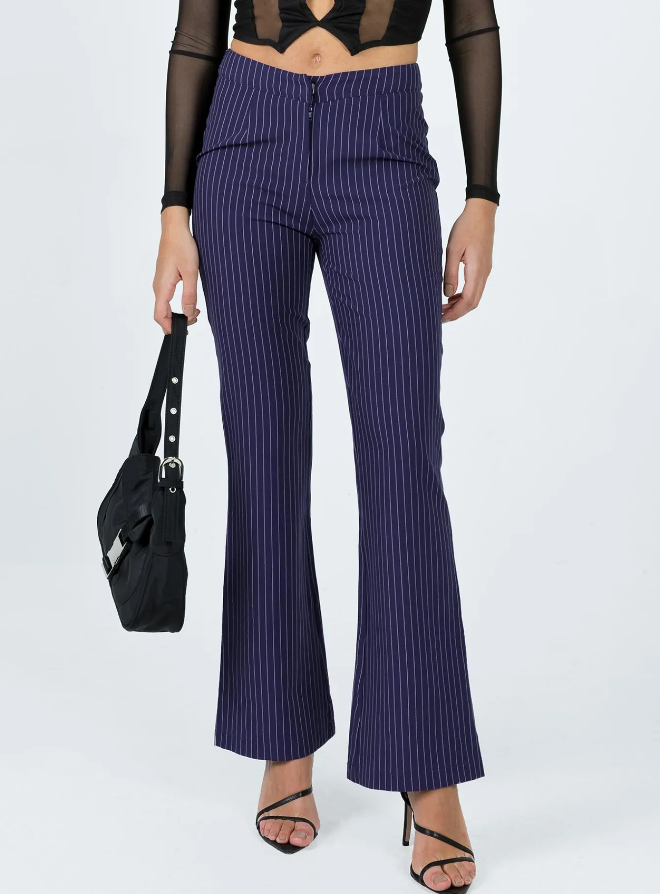 Princess Polly Hargrave Pinstripe Pants Navy Flash Sale