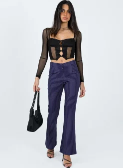 Princess Polly Hargrave Pinstripe Pants Navy Flash Sale