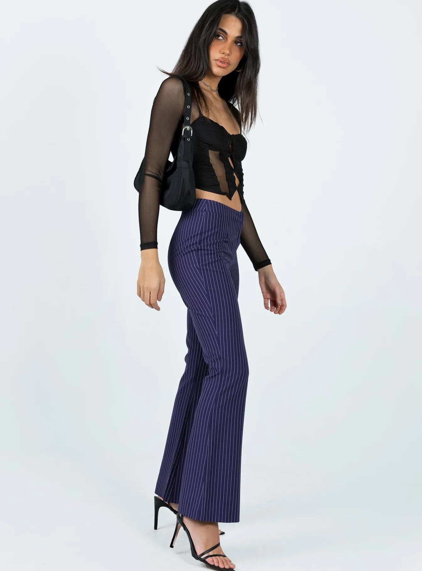 Princess Polly Hargrave Pinstripe Pants Navy Flash Sale