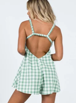 Princess Polly Harlie Romper Green Shop