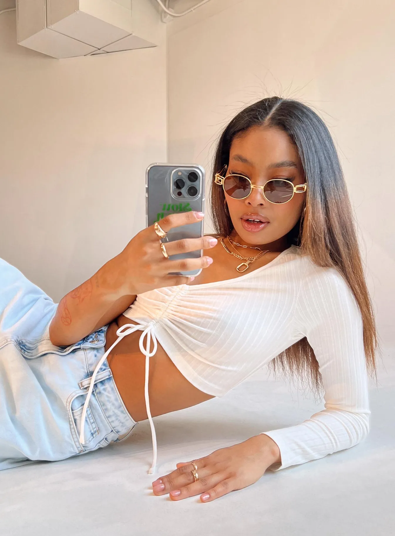 Princess Polly Harlow Long Sleeve Top White Best