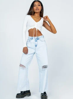 Princess Polly Harlow Long Sleeve Top White Best