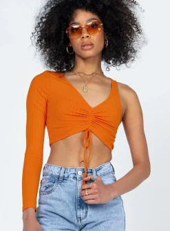 Princess Polly Harlow Long Sleeve Top  Orange Best Sale