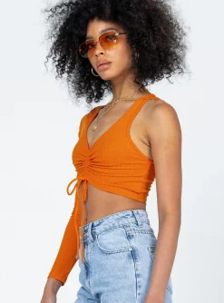 Princess Polly Harlow Long Sleeve Top Orange Best Sale