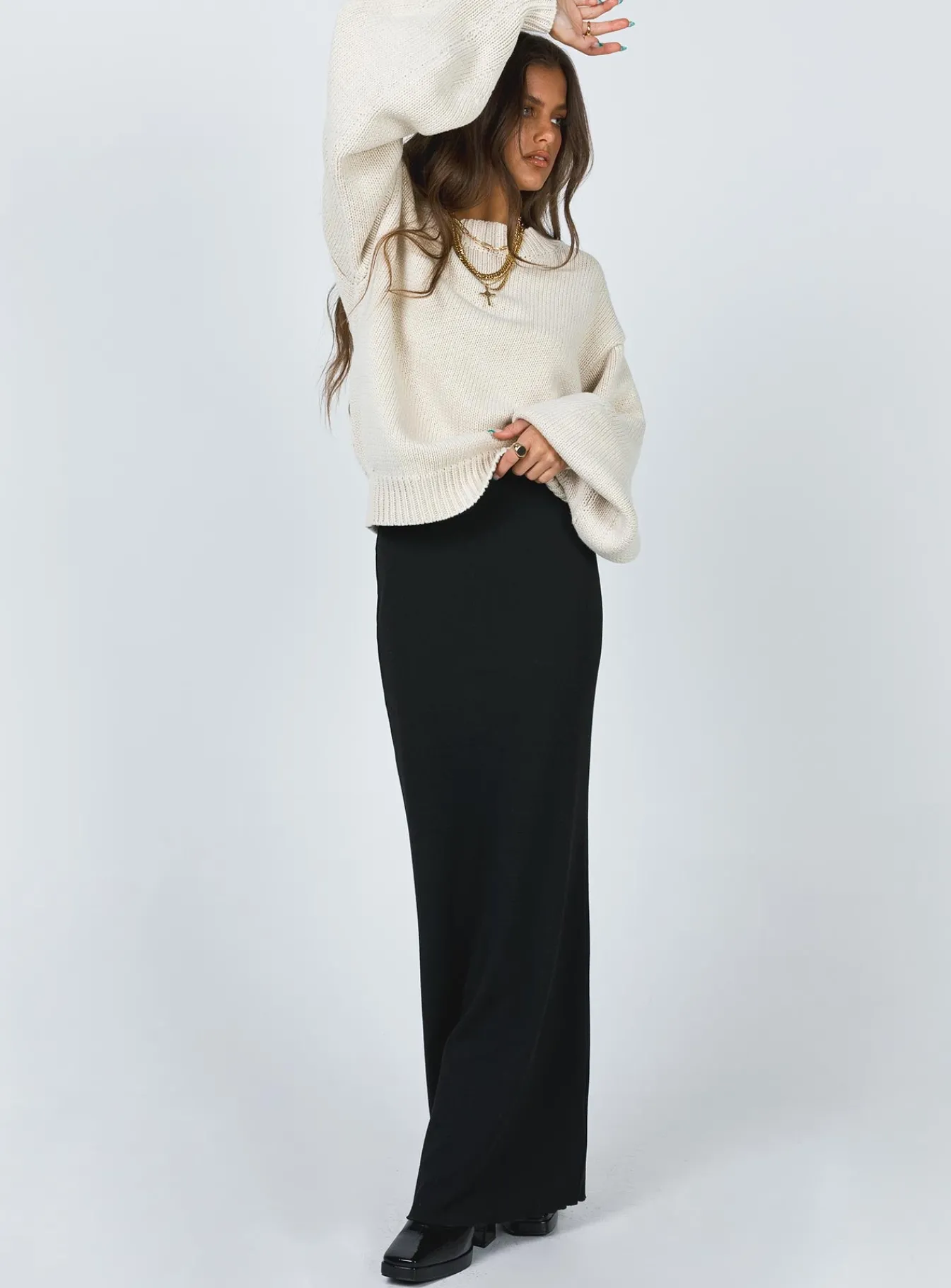 Princess Polly Harmony Sweater Beige Clearance