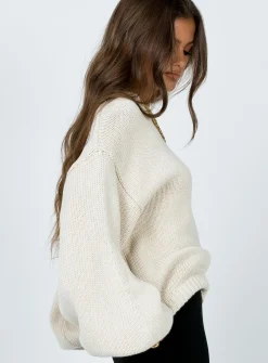Princess Polly Harmony Sweater Beige Clearance