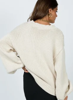 Princess Polly Harmony Sweater Beige Clearance