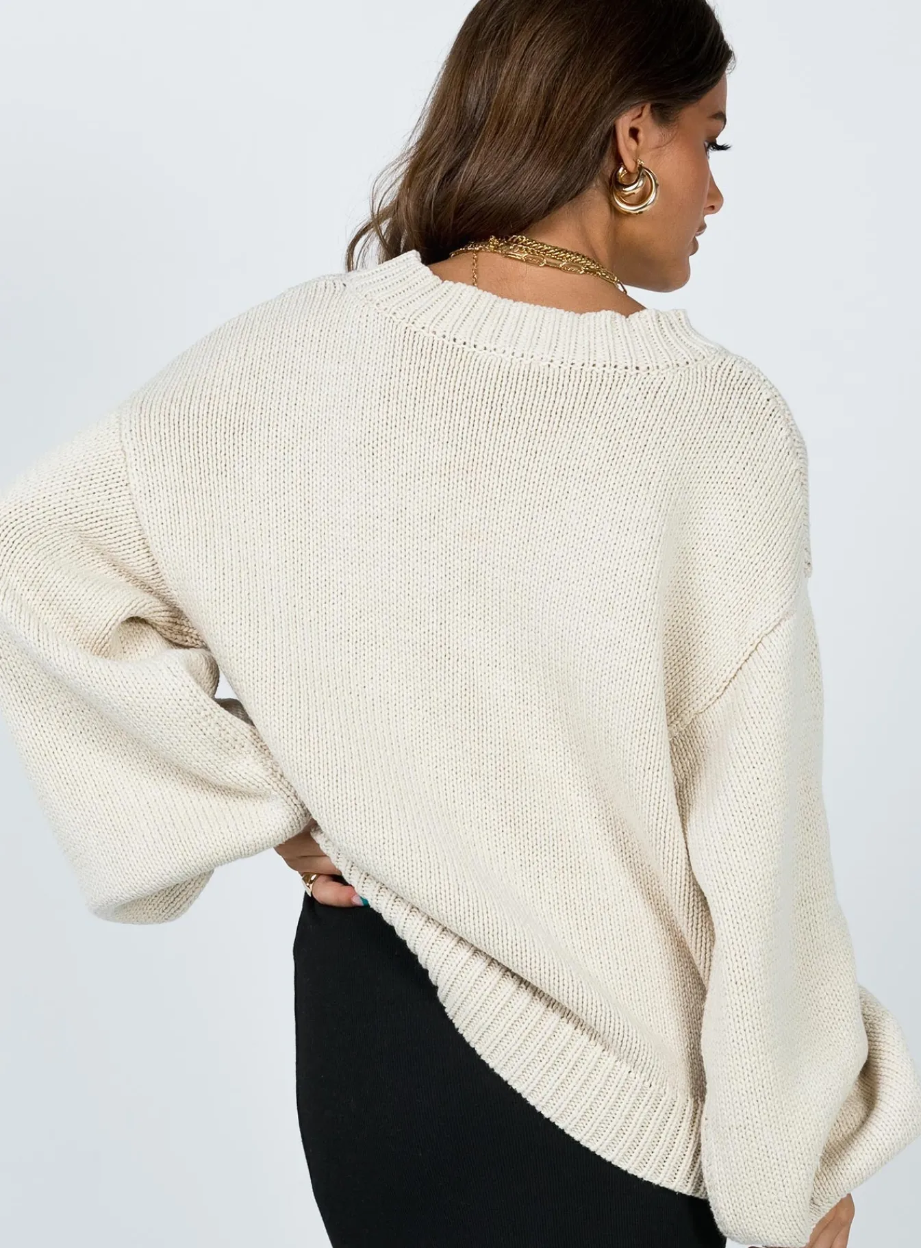 Princess Polly Harmony Sweater Beige Clearance
