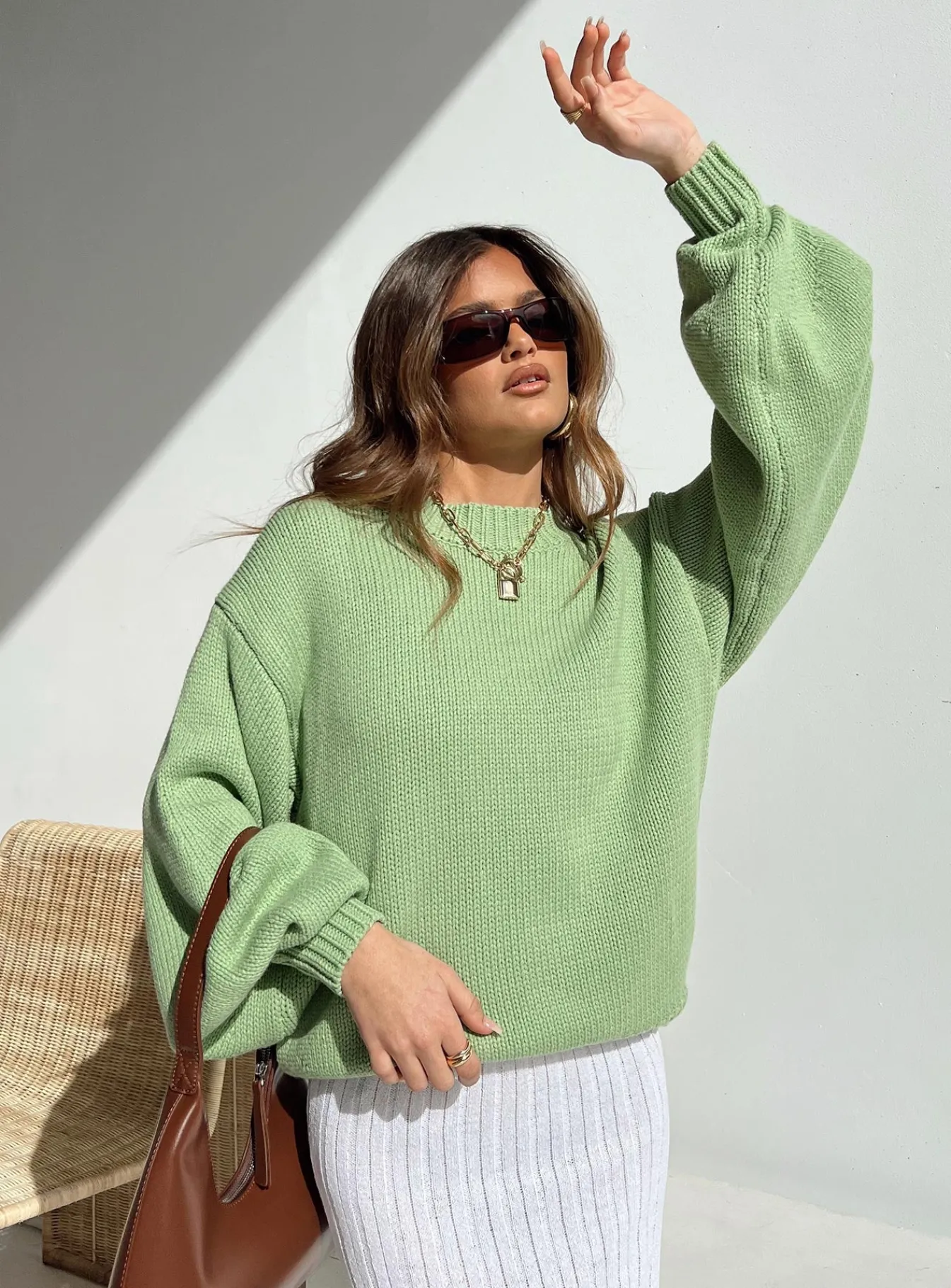 Princess Polly Harmony Sweater Sage Green Store