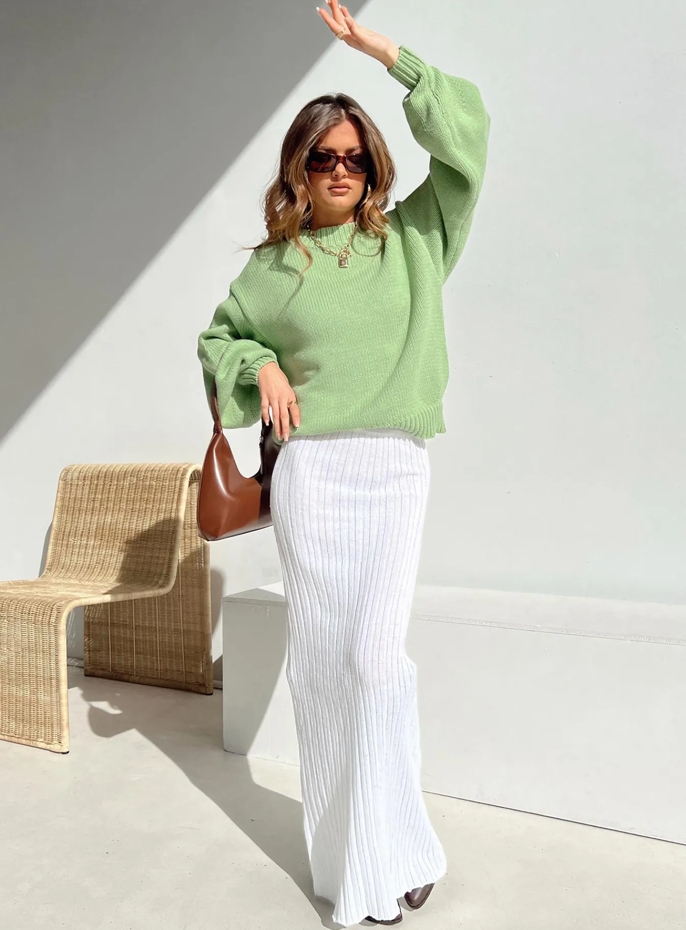 Princess Polly Harmony Sweater Sage Green Store
