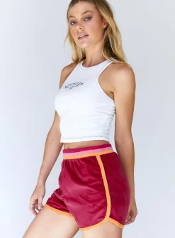 Princess Polly Harper Velour Track Short Pink Store
