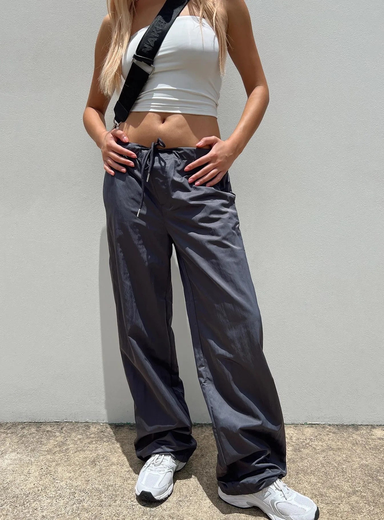 Princess Polly Harran Parachute Pants Grey Outlet