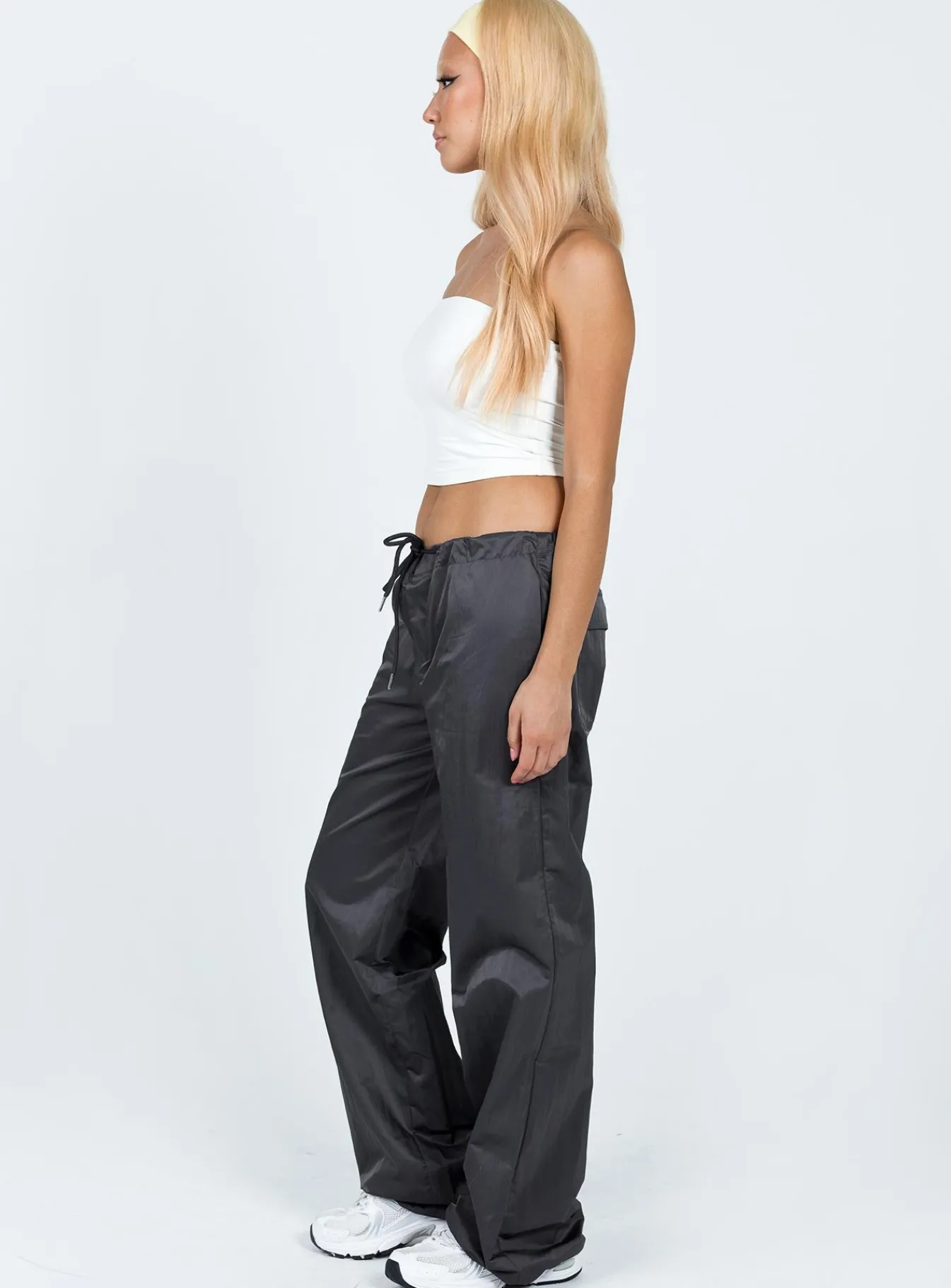 Princess Polly Harran Parachute Pants Grey Outlet