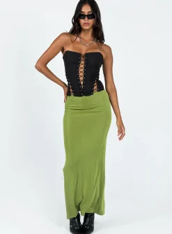Princess Polly Harriette Maxi Skirt  Green Outlet