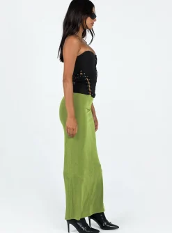 Princess Polly Harriette Maxi Skirt Green Outlet