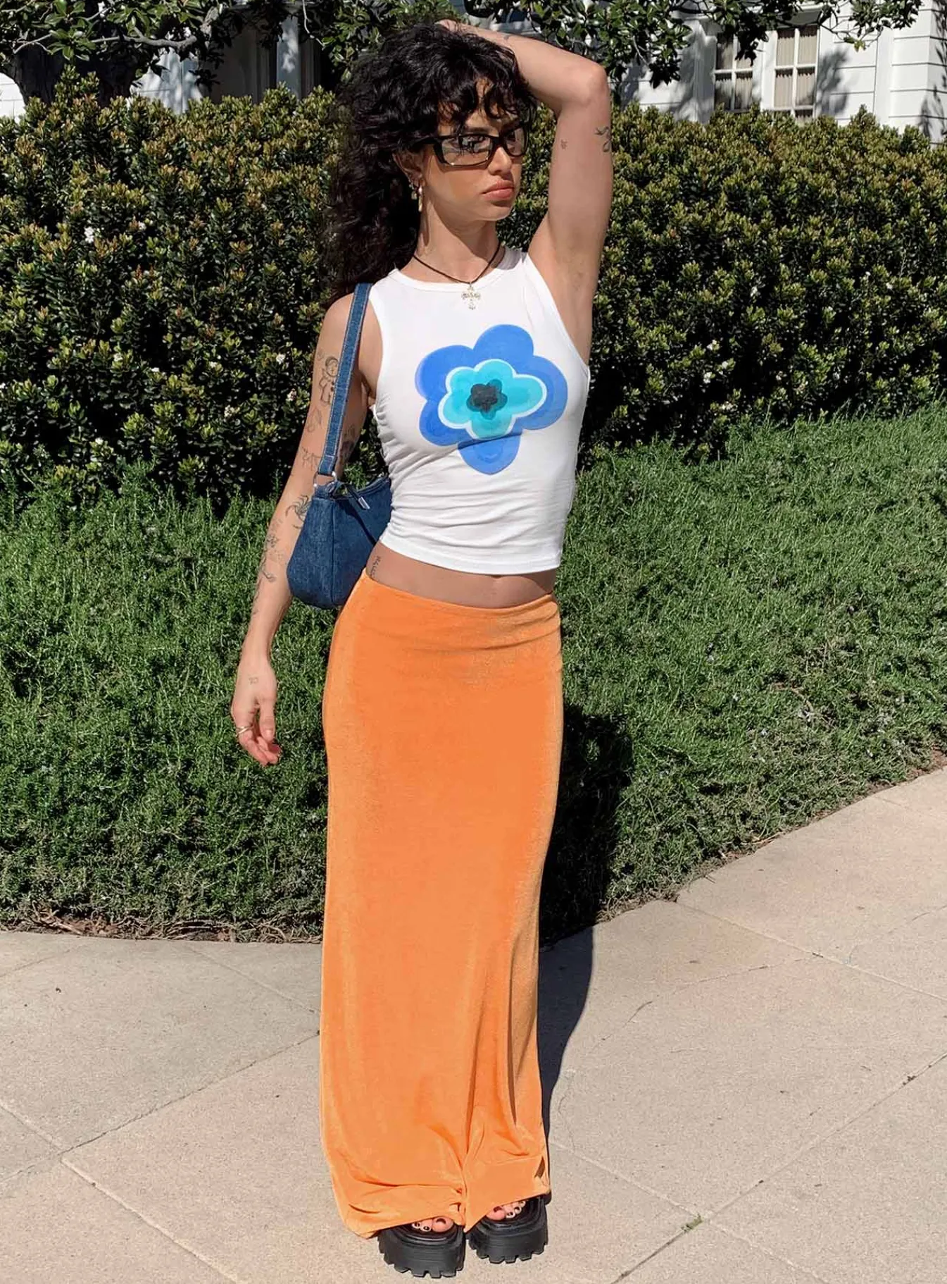 Princess Polly Harriette Maxi Skirt Orange Sale