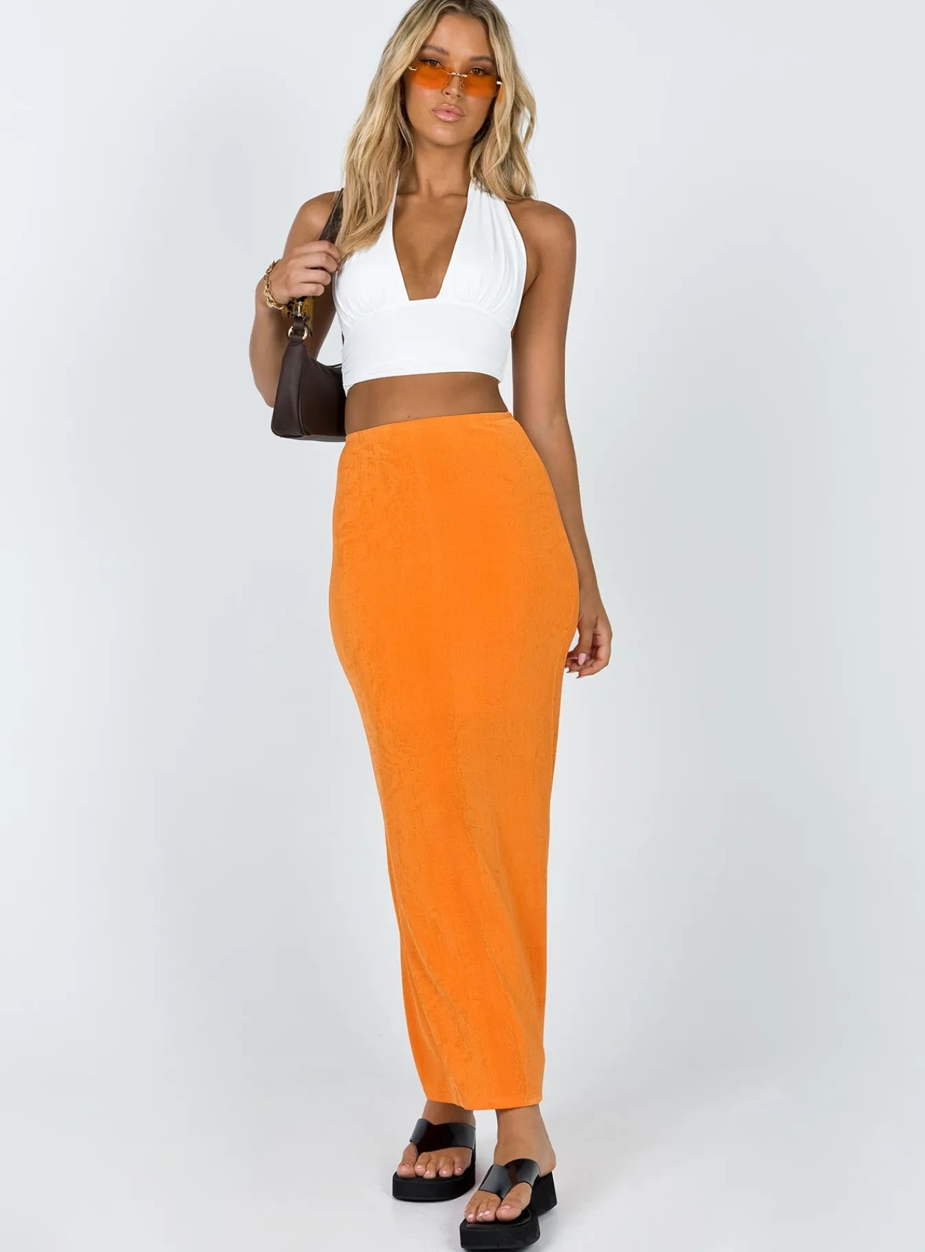 Princess Polly Harriette Maxi Skirt Orange Sale