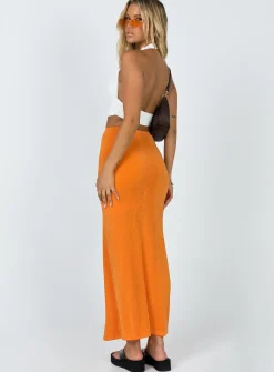 Princess Polly Harriette Maxi Skirt Orange Sale