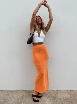 Princess Polly Harriette Maxi Skirt Orange Sale