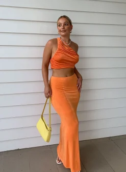 Princess Polly Harriette Maxi Skirt Orange Sale
