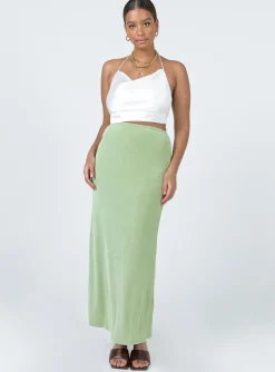 Princess Polly Harriette Maxi Skirt  Sage New