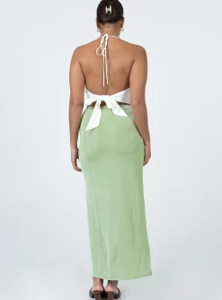 Princess Polly Harriette Maxi Skirt Sage New
