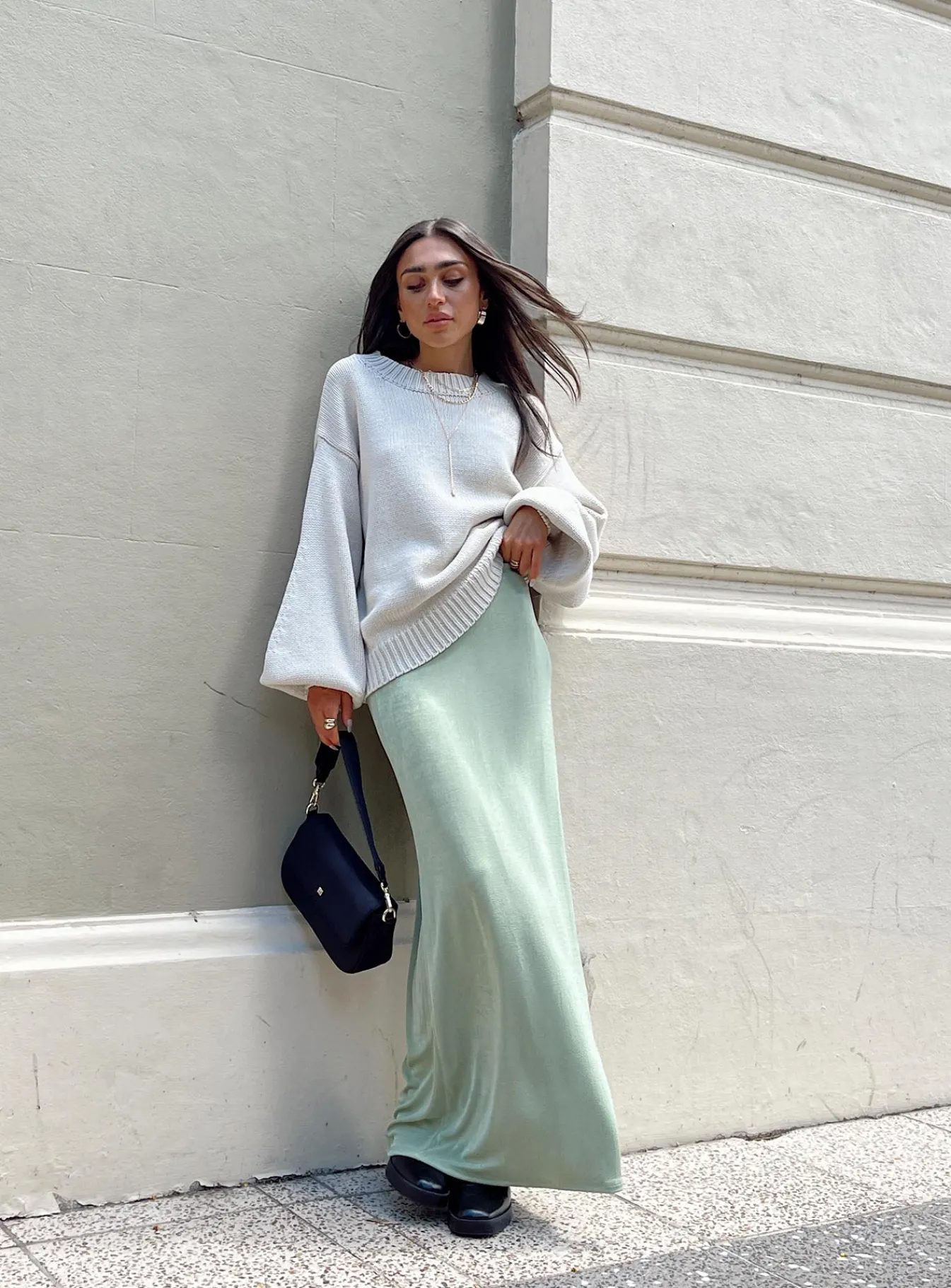 Princess Polly Harriette Maxi Skirt Sage New