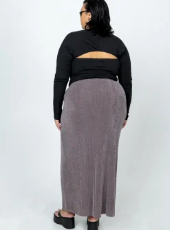 Princess Polly Harriette Maxi Skirtgrey Curve   Slate Shop