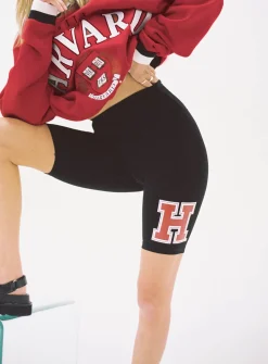 Princess Polly Harvard University Bike Shorts  Black Cheap