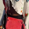 Princess Polly Harvey Croc Multi Pocket Bag  Red New