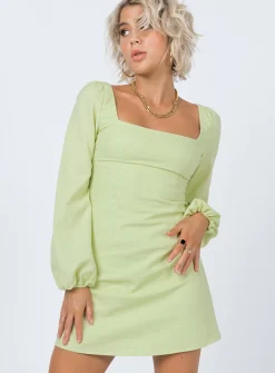 Princess Polly Hastings Long Sleeve Mini Dress  Green Store