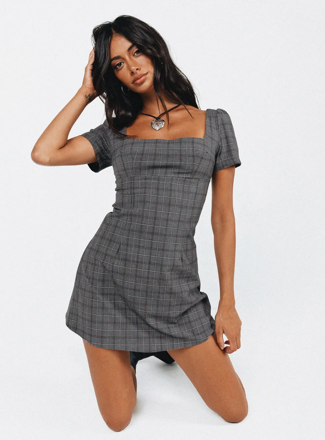 Princess Polly Hastings Mini Dress Check Hot