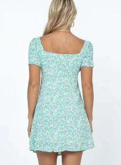 Princess Polly Hastings Mini Dressfloral Green Fashion