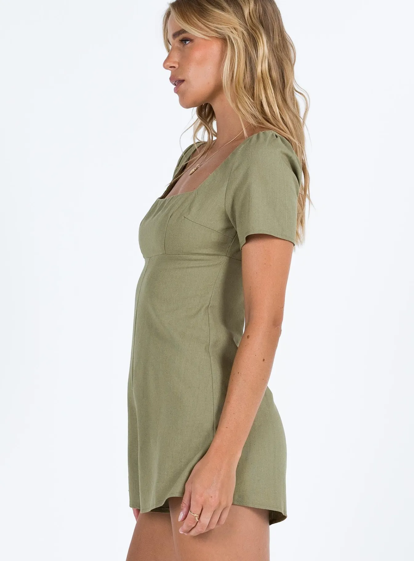 Princess Polly Hastings Romper Sage Outlet
