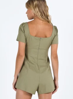 Princess Polly Hastings Romper Sage Outlet