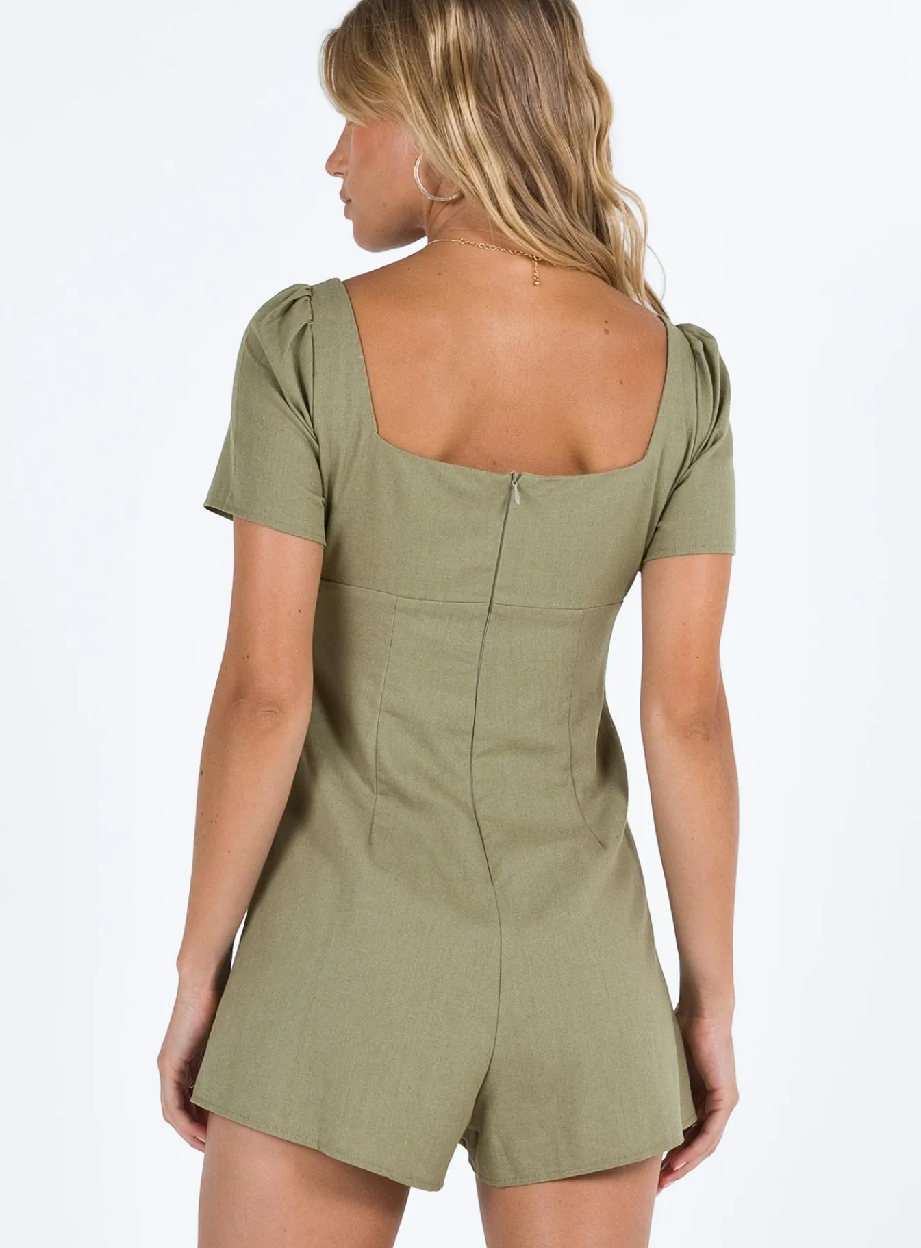 Princess Polly Hastings Romper Sage Outlet