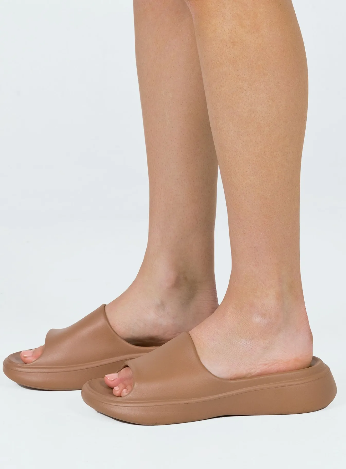 Princess Polly Havana Slides Choc Latte Brown Best